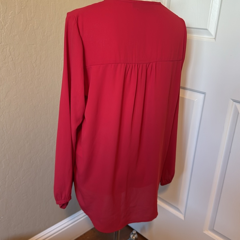 Veronicam Women’s Vneck Blouse Long Sleeves Size L - Picture 4 of 10